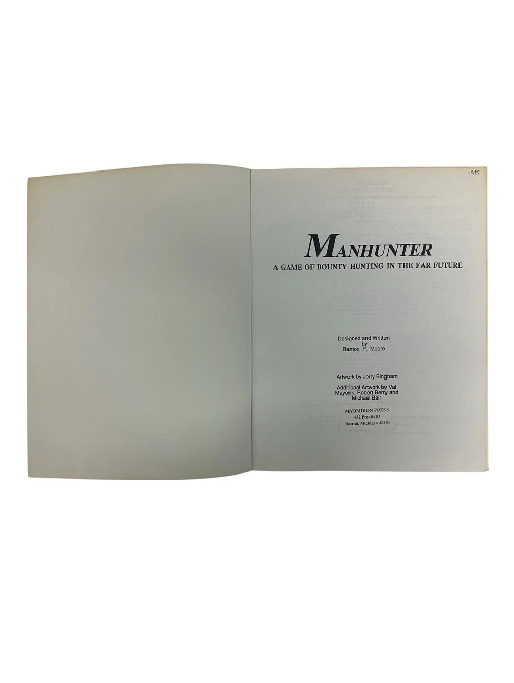 Myrmidon Press Manhunter - A Game of Bounty Hunting in the Far Future RPG